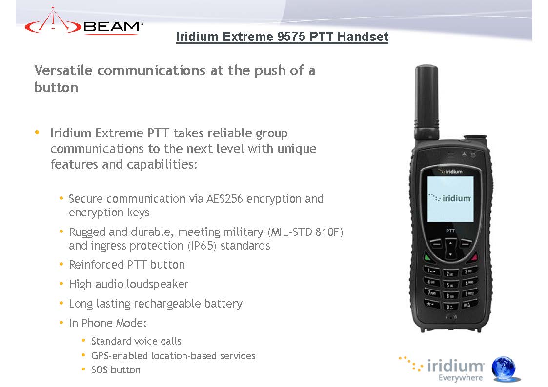 Beam Iridium PTT Overview 2024 Page 13